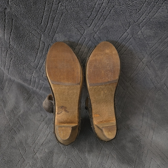 Sanita Leather Block Heel Clogs Womens Sz 6 EU 37 Sandals Shoes Heels Gray. - Picture 7 of 8